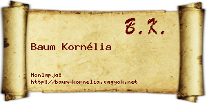 Baum Kornélia névjegykártya